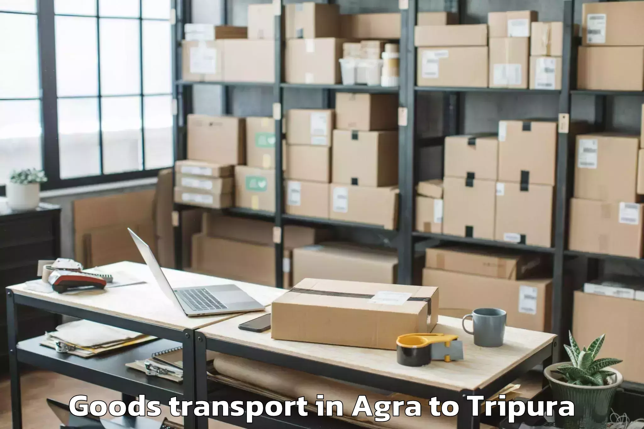 Easy Agra to Amarpur Goods Transport Booking